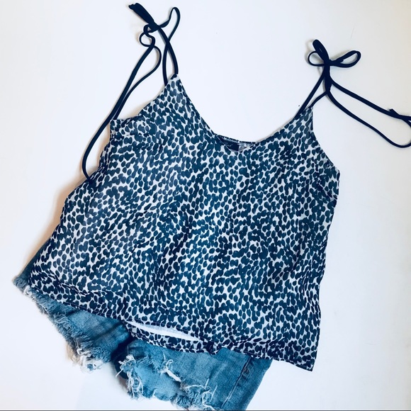 Honey Punch Tops - Honey Punch blue leopard tie tank